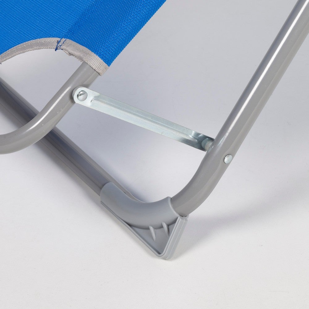 Tumbona plegable camping multiposición azul c/cojín Aktive - 5
