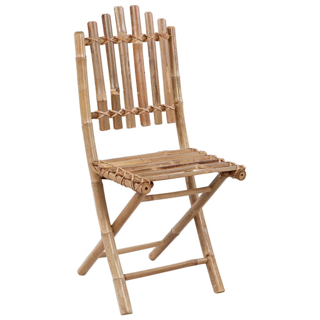 Chaises pliables de jardin 2 pcs avec coussins Bambou 21 - 4