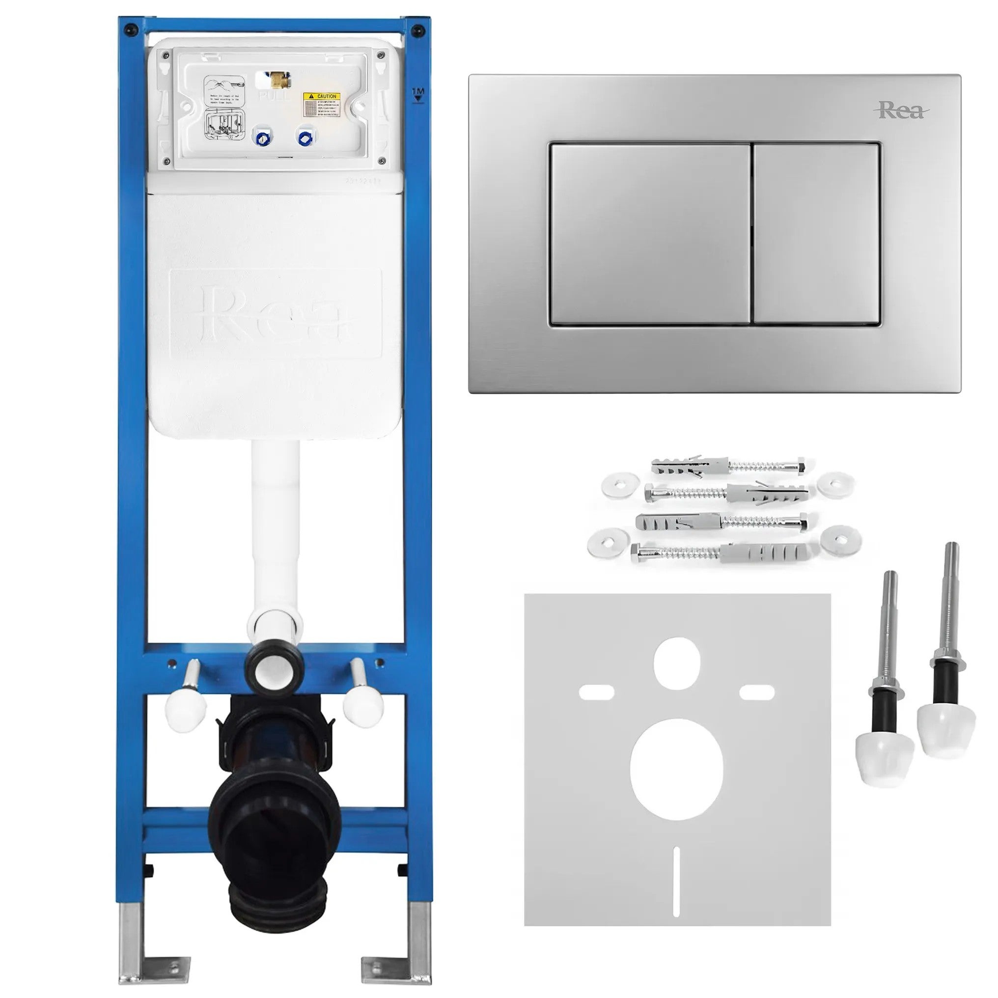 Rea Set Cadru Îngropat Slim 024n Pentru Wc Cu Buton J Satin