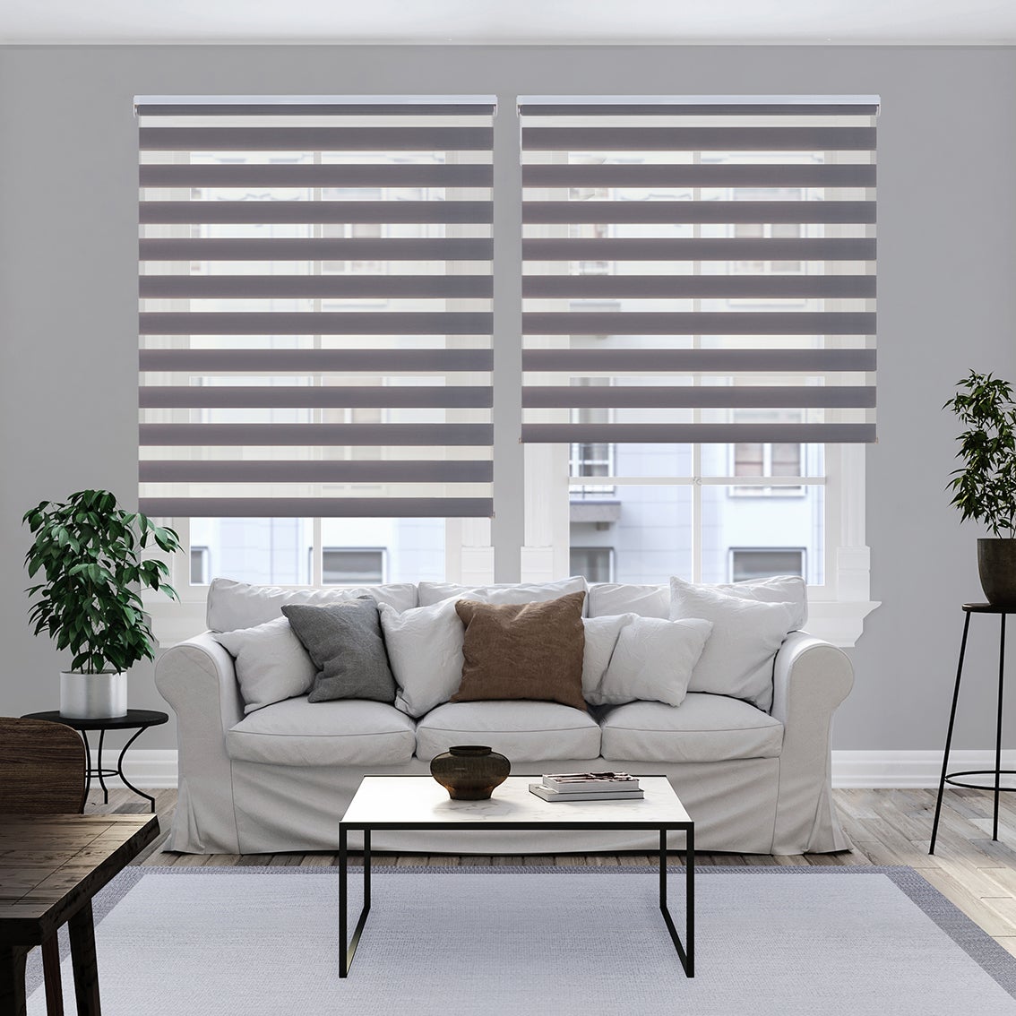 Estores Dia e Noite estore de rolo com tecido duplo Prata 90X160 - 8