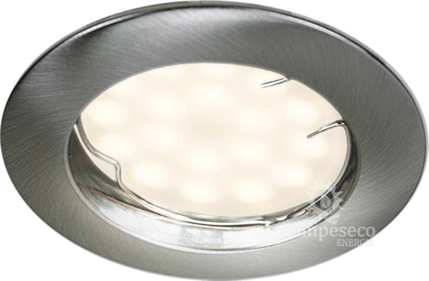 Lot de 8 spot led encastrable complète ronde fixe alu brossé blanc neutre eq. 50w - 3