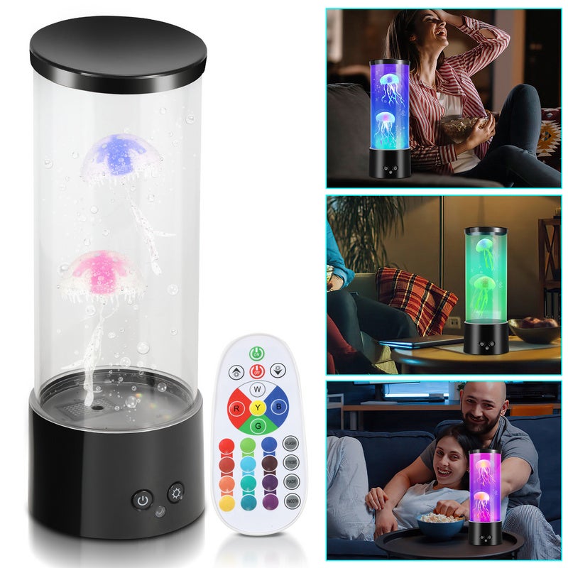 Lampada Medusa Con 17 Colori E Telecomando – Jellyfish Lamp Con Effetto Bolle, Perfetta Per Relax E Regalo
