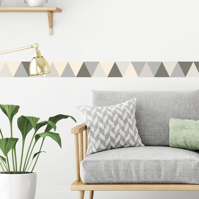Cenefa Adhesiva Decorativa ROSVOLL - Vinilo, 300x5 Cm, Gris, Fácil Instalación Sin Herramientas, Lavable