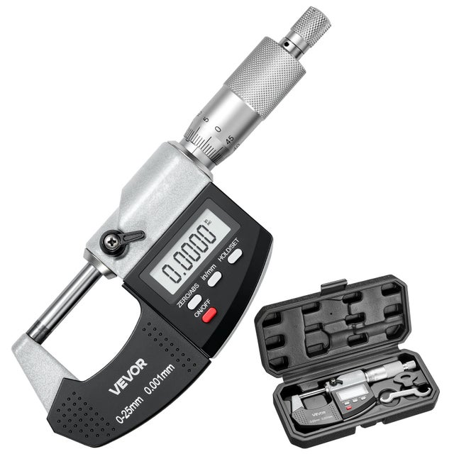 Micromètre Extérieur Numérique VEVOR 0-25,4 mm 0-1 pouce Micromètre de Précision 0,003 mm 0,0001 pouce Commutateur mm et pouce Résolution 0,001 mm