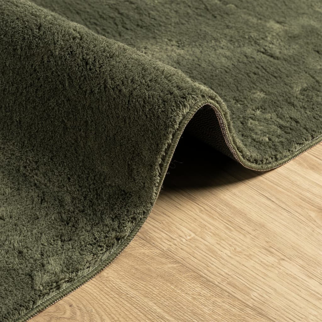 Tapis HUARTE à poils courts, doux et lavable vert forêt 80 x 200 cm - 6