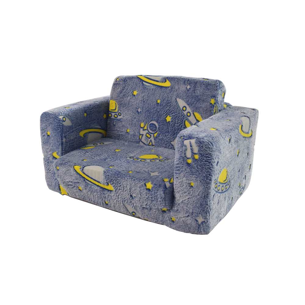 Chaise pliante pour enfant en bas âge, canapé-lit pour enfant en peluche douce et lumineuse (pliable),chaise longue confortable pour filles et garçons - 3