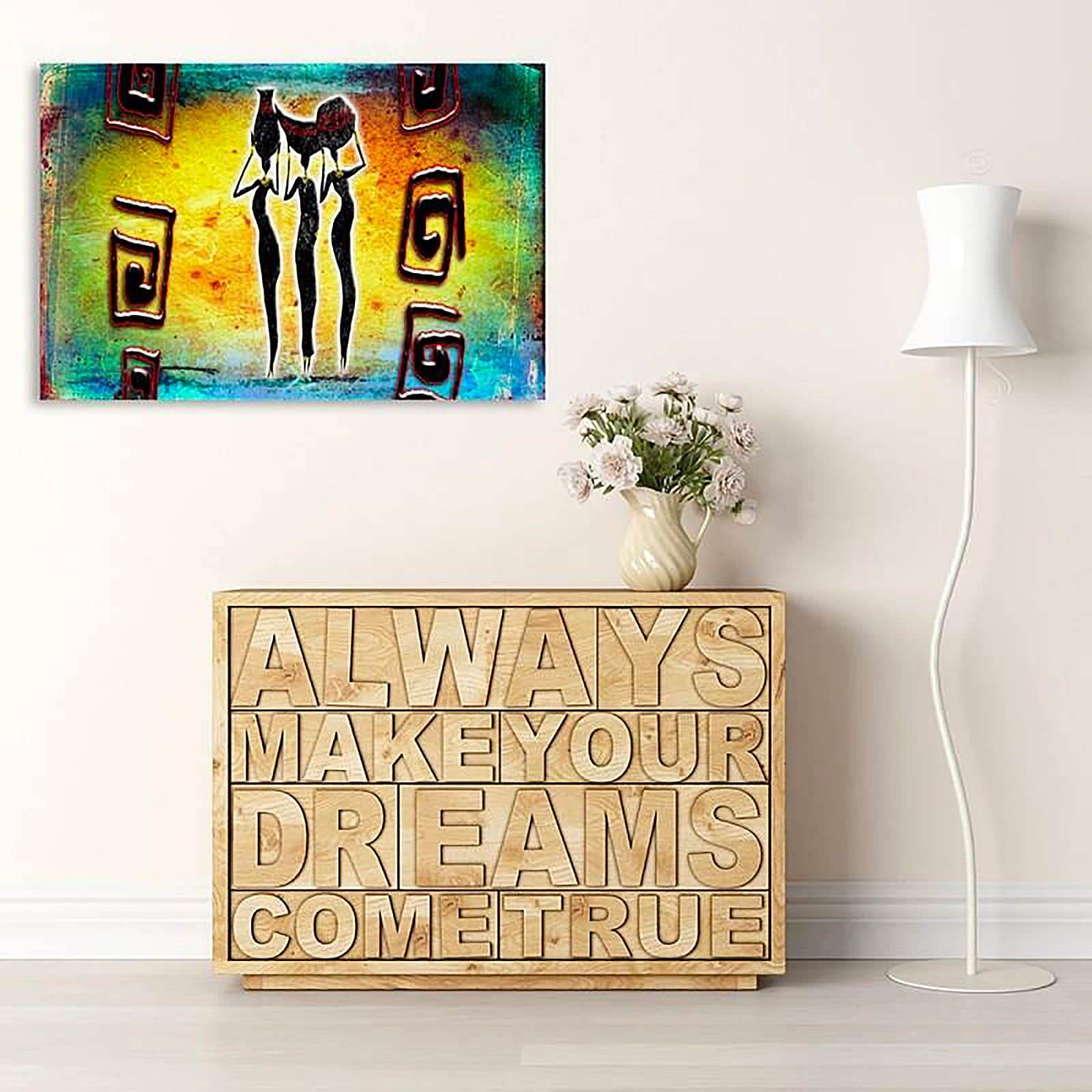 Tableau bois trois grâces - 100 x 70 cm - 2