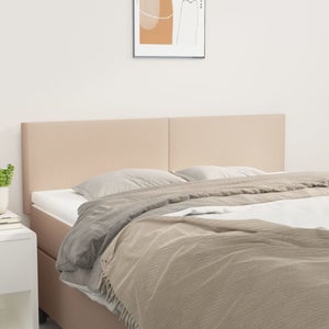 Têtes De Lit Double En Tissu Crème - 2 Pièces, Hauteur Réglable 78/88 Cm, Pieds En Bois, Pour Cadre De Lit Simple