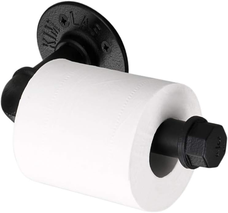 Uchwyt na papier toaletowy montowany na ścianie – styl retro industrialny – można zawiesić poziomo lub pionowo