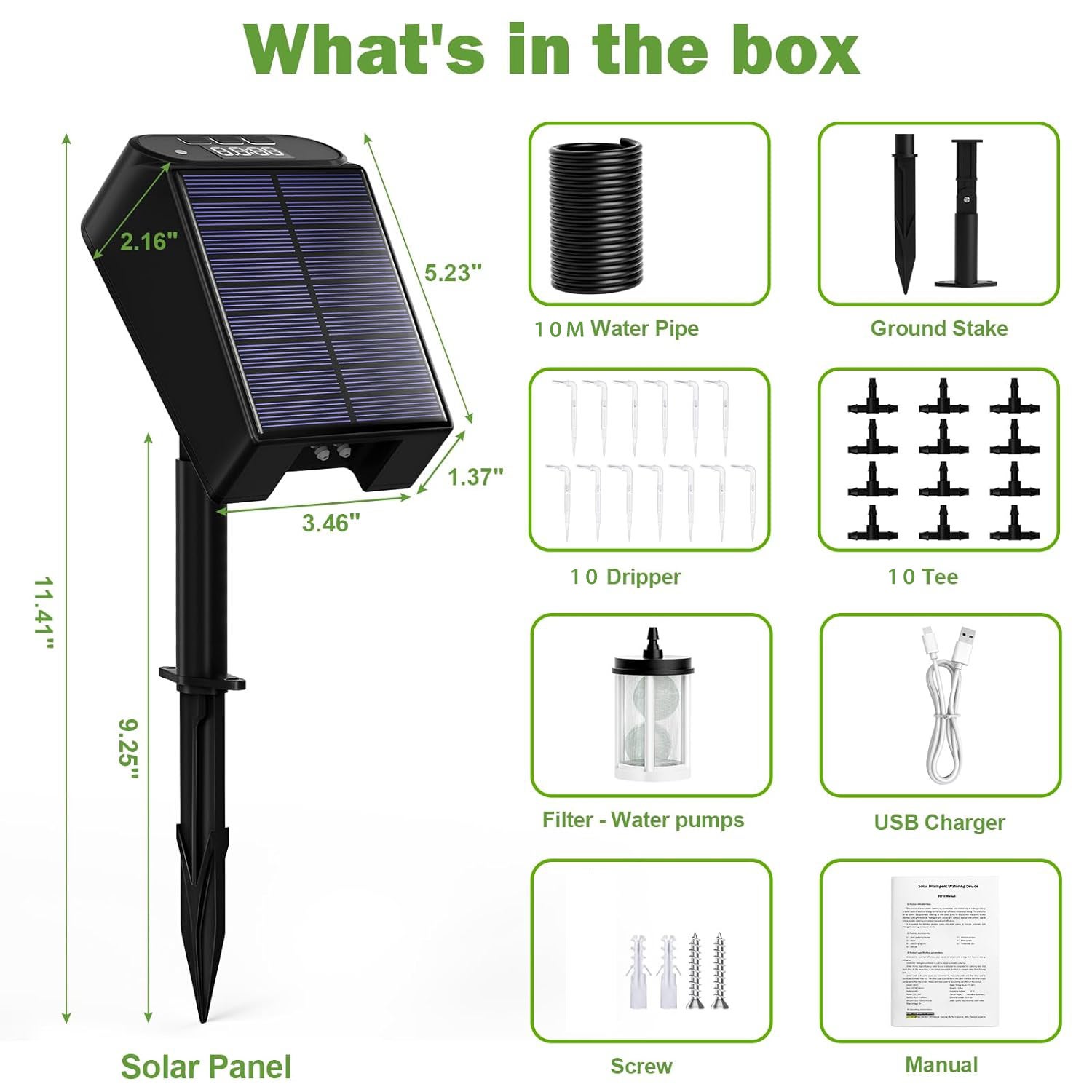 Système d'irrigation goutte à goutte solaire, kit d'arrosage automatique pour 10 pots, arrosage solaire des plantes - 2