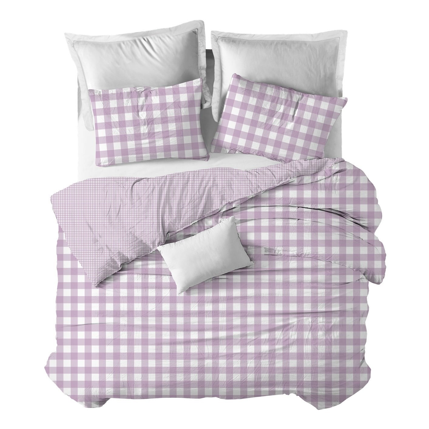 Sokios  Funda Nórdica Vichy, Cama105 (180X270) Malva , Leroy Merlin