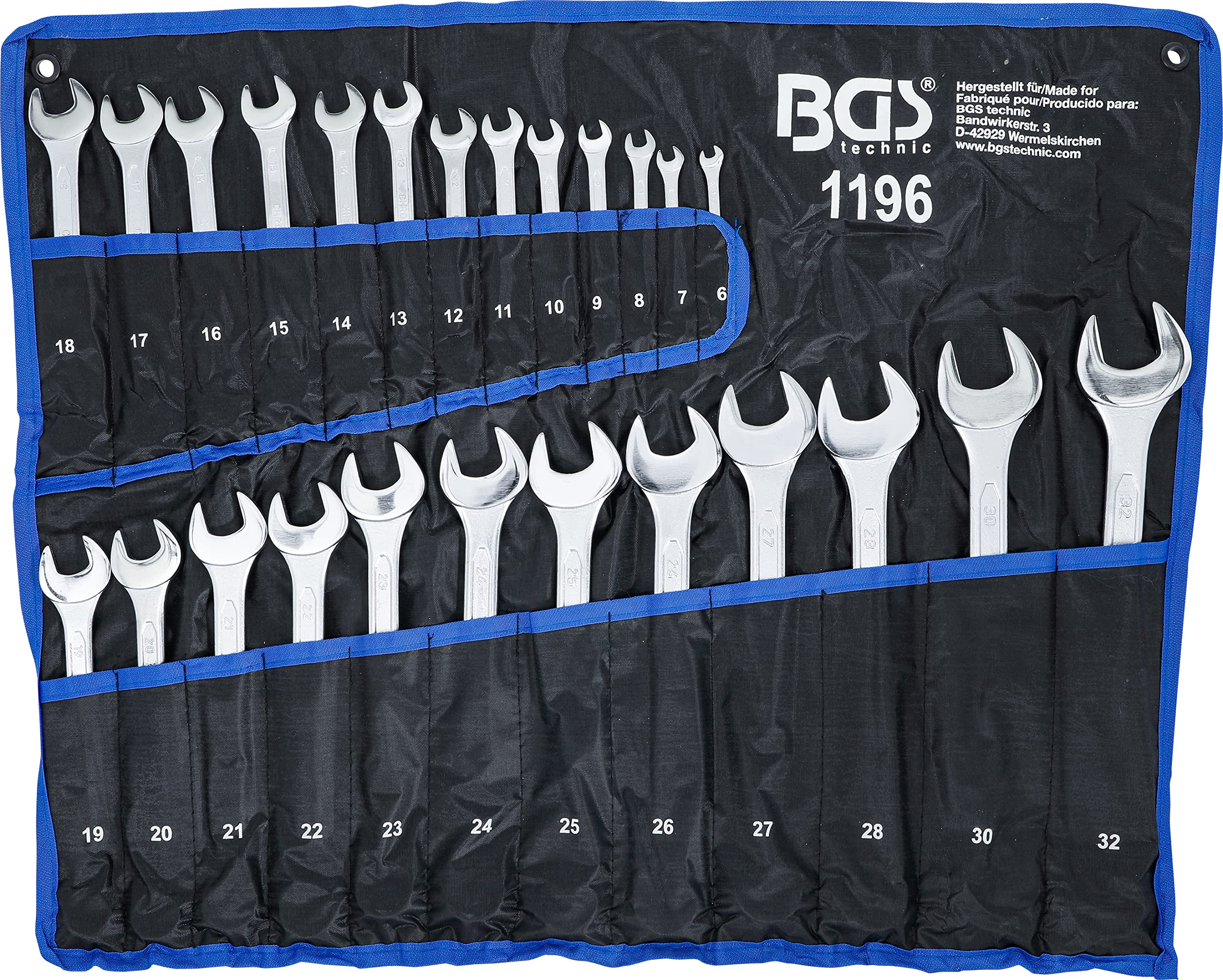 Jeu de clés mixtes BGS TECHNIC - 6 à 32 mm - 25 pcs - 1196 - 6