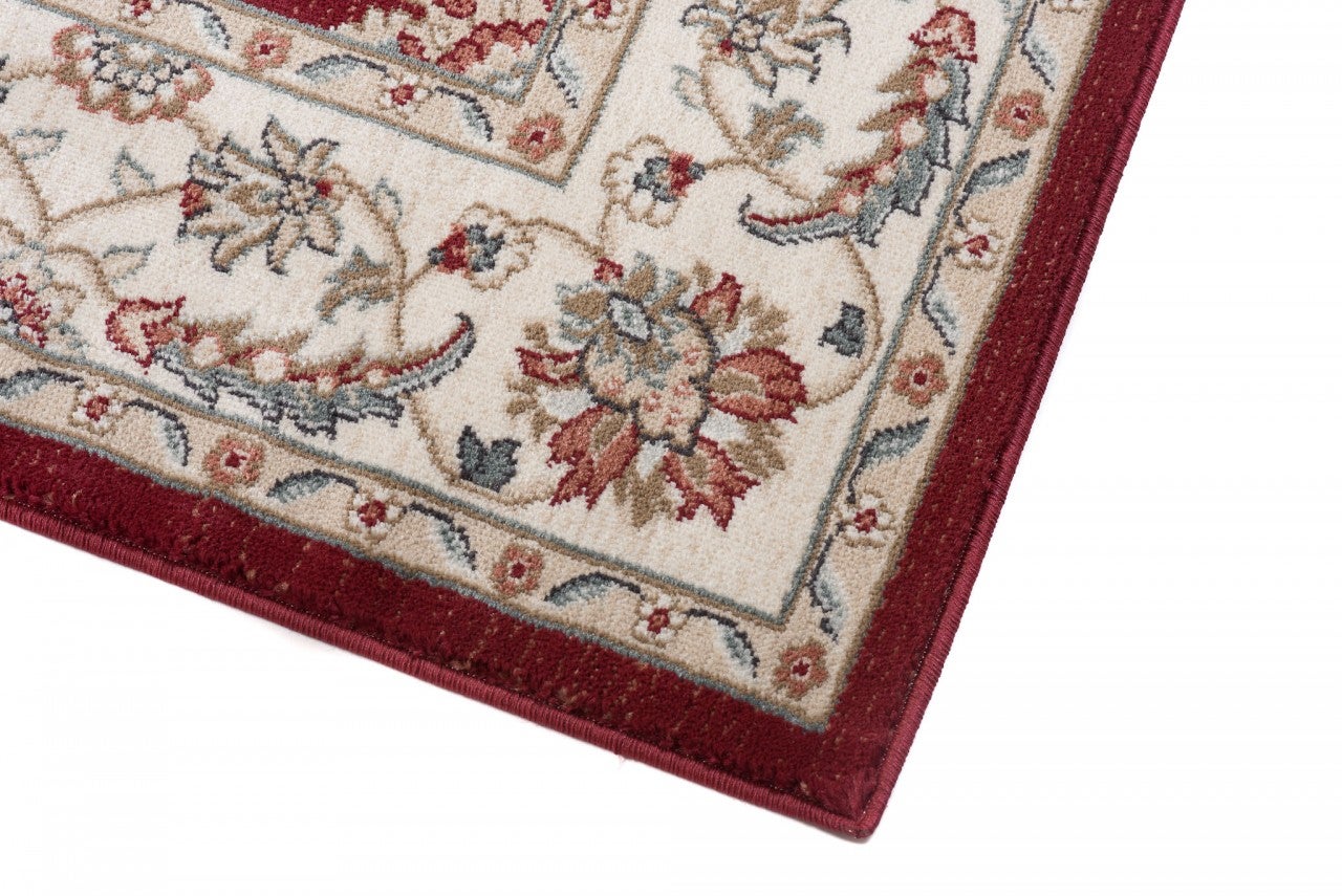 TAPISO Dubai Tapis Salon Poil Court Traditionnel Rouge Bleu Crème Floral Bordure OEKO-TEX 200 x 300 cm - 4