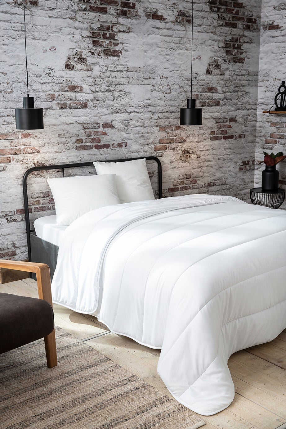 Couette tempérée 220 x 240 cm polyester blanc - 2