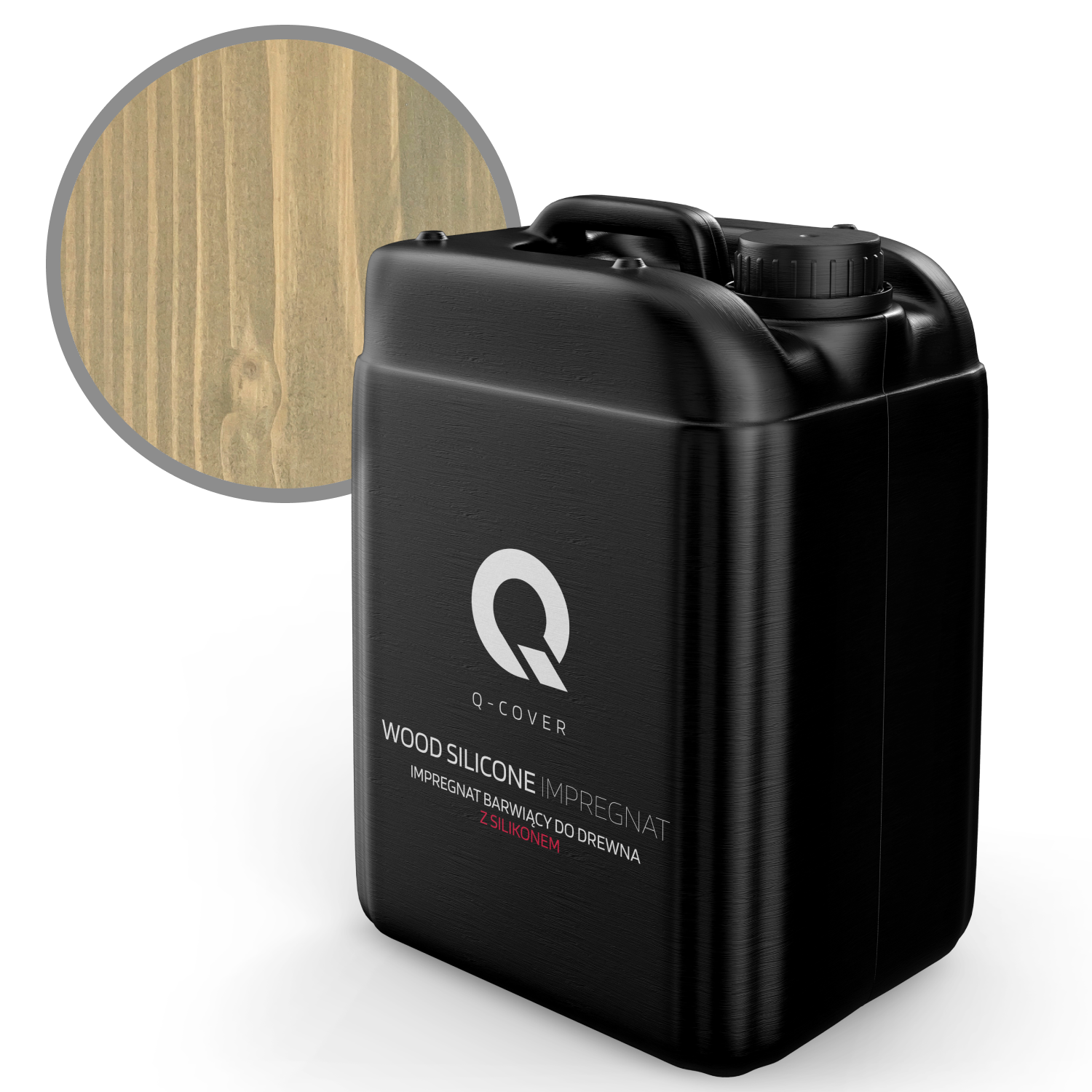 Impregnat Barwiący do Drewna z Silikonem 2w1 Q-Cover Szarość złamana w żółty RAL7034 10L