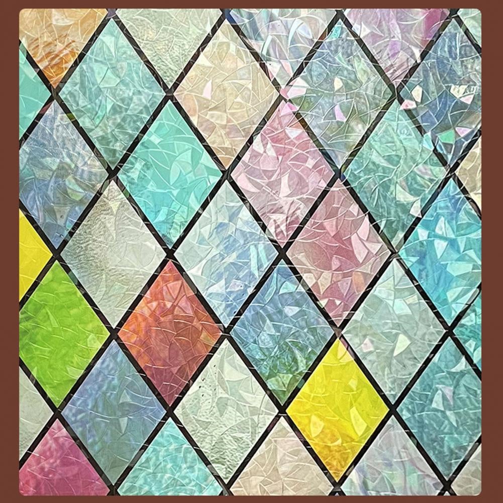 Kolorowa folia okienna zapewniająca prywatność, folia zatrzymująca prywatność z efektem tęczy 3D, folia przeciwsłoneczna na okno, 45 x 500 cm