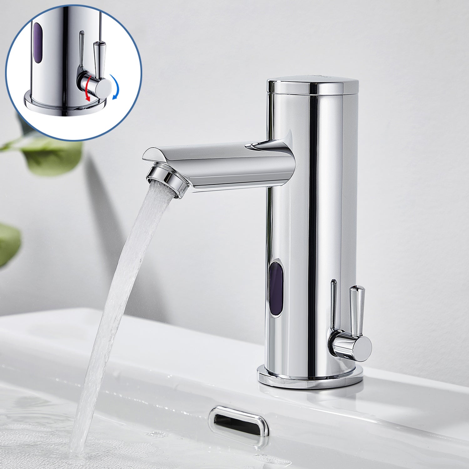 2PCS Mitigeur Lavabo Infrarouge Electronique Eau Froide Chaude Mitigeur Automatique Laiton Chrome Robinet Automatique de Lavabo Salle de Bain - 9