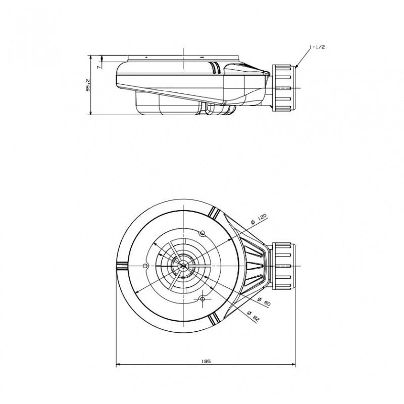 Receveur de douche 100x120 NATURAL Blanc extra plat + Bonde - 6