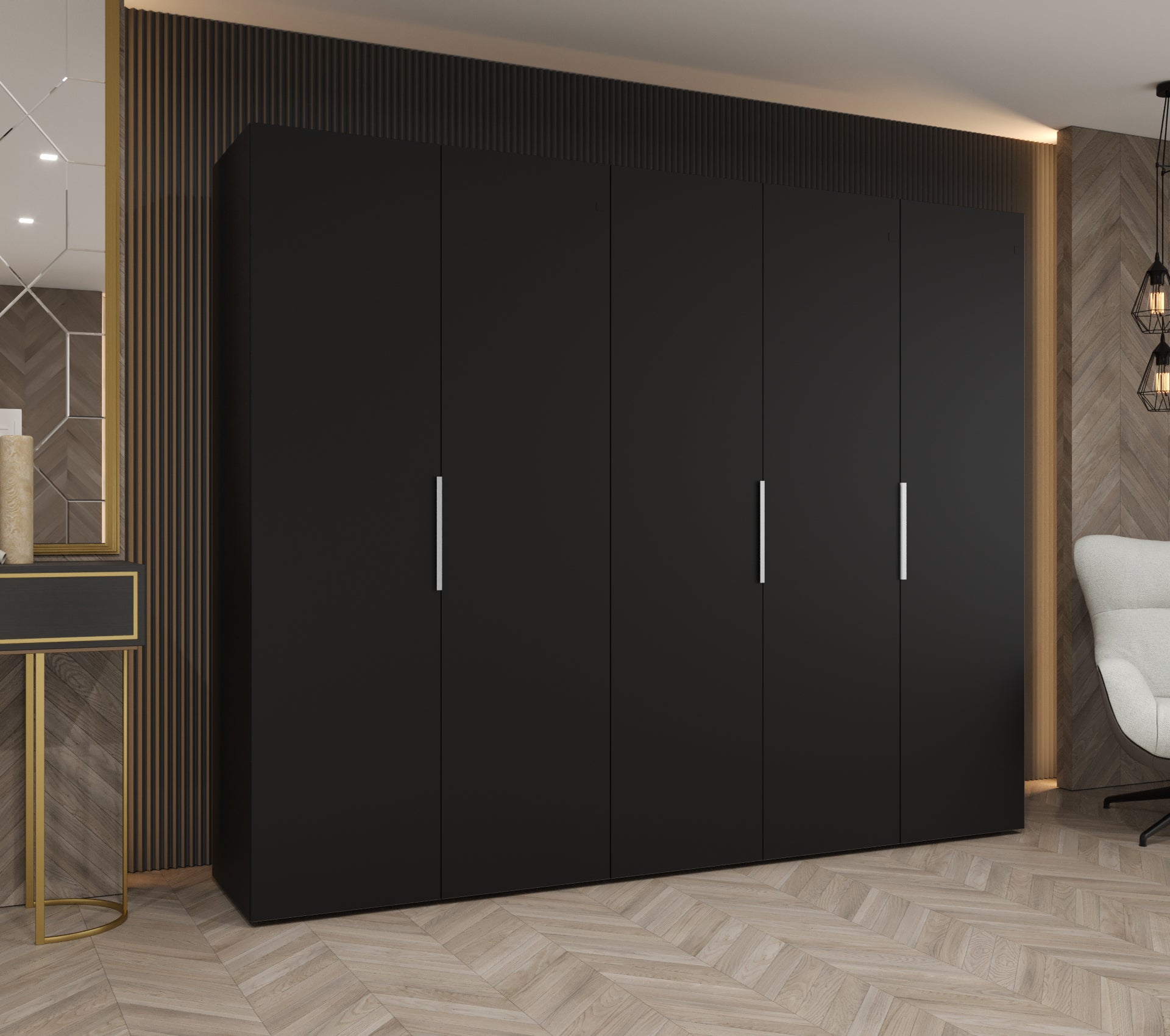 Szafa uchylna otwierana Marbella 1 250 x 52 x 202 cm czarny + u. kaszmir Abiks Meble - 2