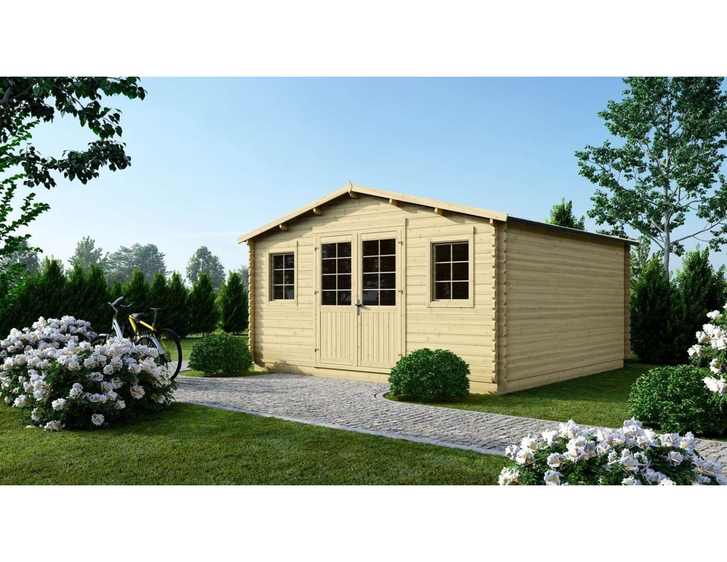 Domek ogrodowy ALTANKA 20 m2 - 5x4 m - 40 mm, drewniany, DOM598, 1 szt.