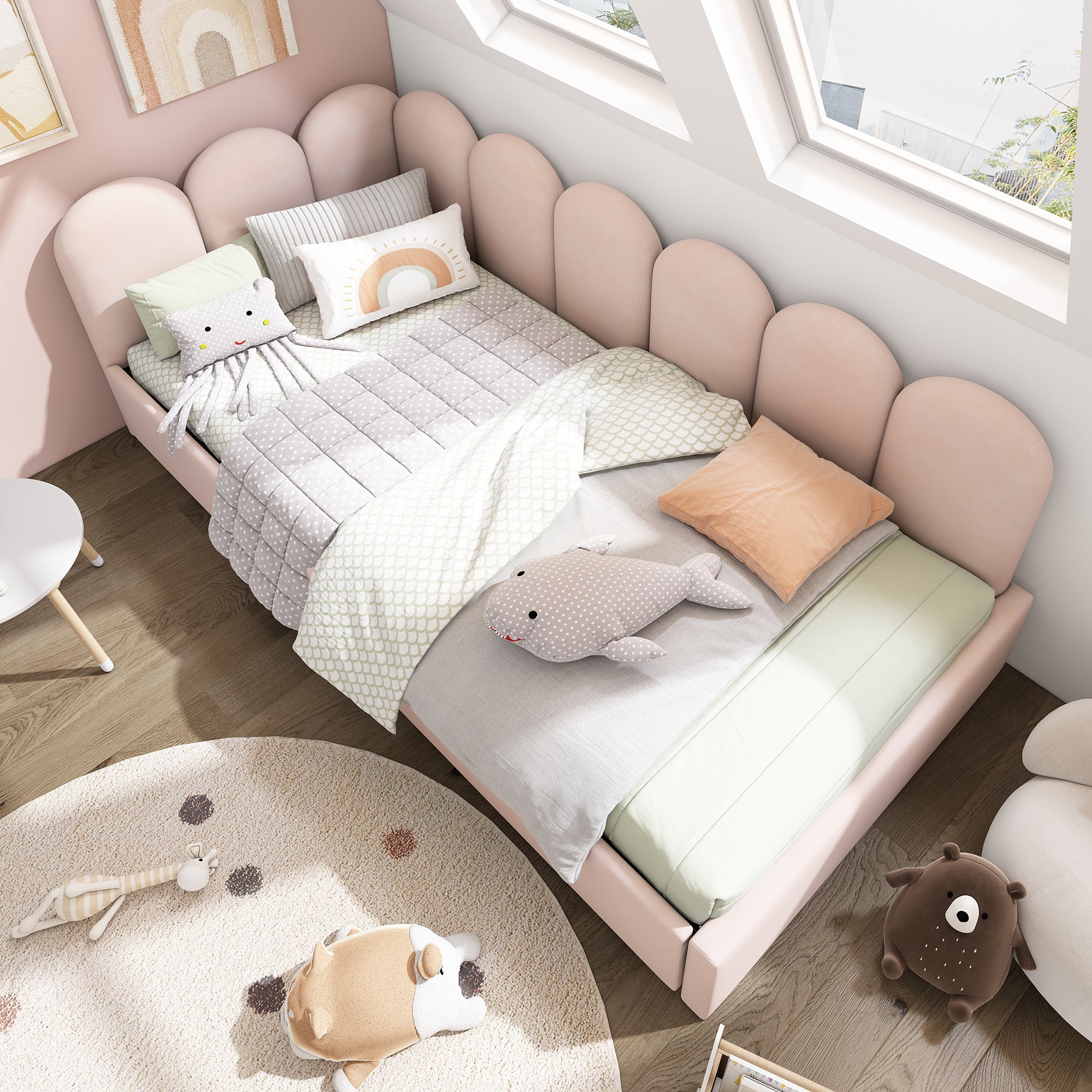 Lit enfant 90 x 200 cm, lit simple avec tiroirs, meuble de rangement, grand espace de rangement, sommier à lattes, blanc, sans matelas