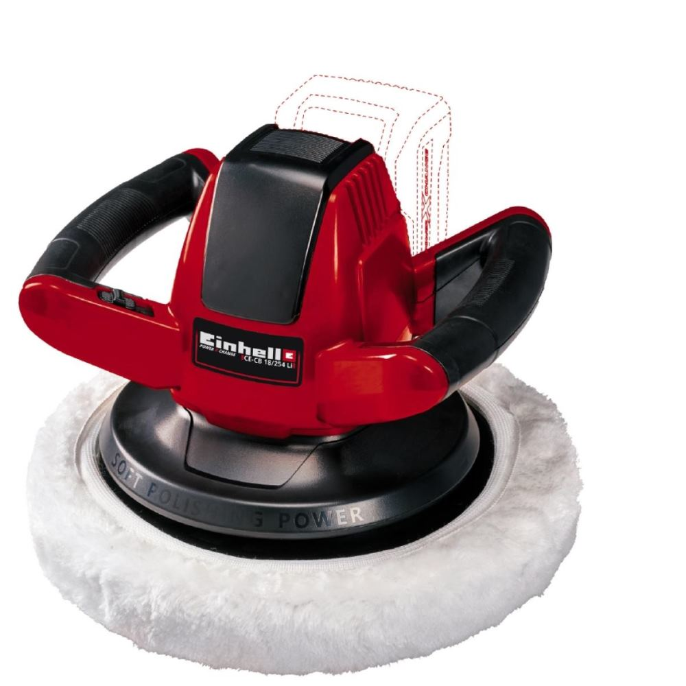 Einhell Polisseuse sans fil CE-CB 18/254 Li - Solo PXC (18V, Disque à polir 254mm) Livré sans Batterie ni Chargeur - 6