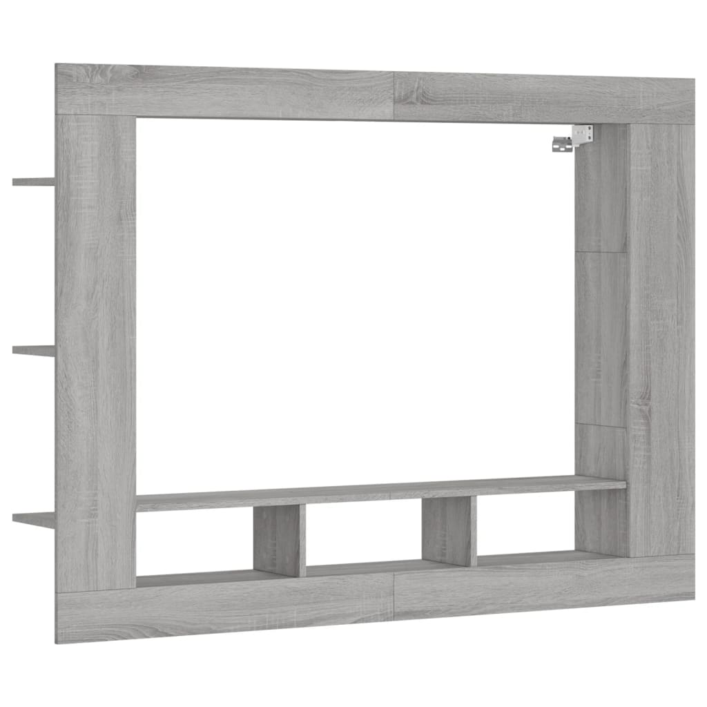 Meuble TV sonoma gris 152x22x113 cm bois d'ingénierie - 2