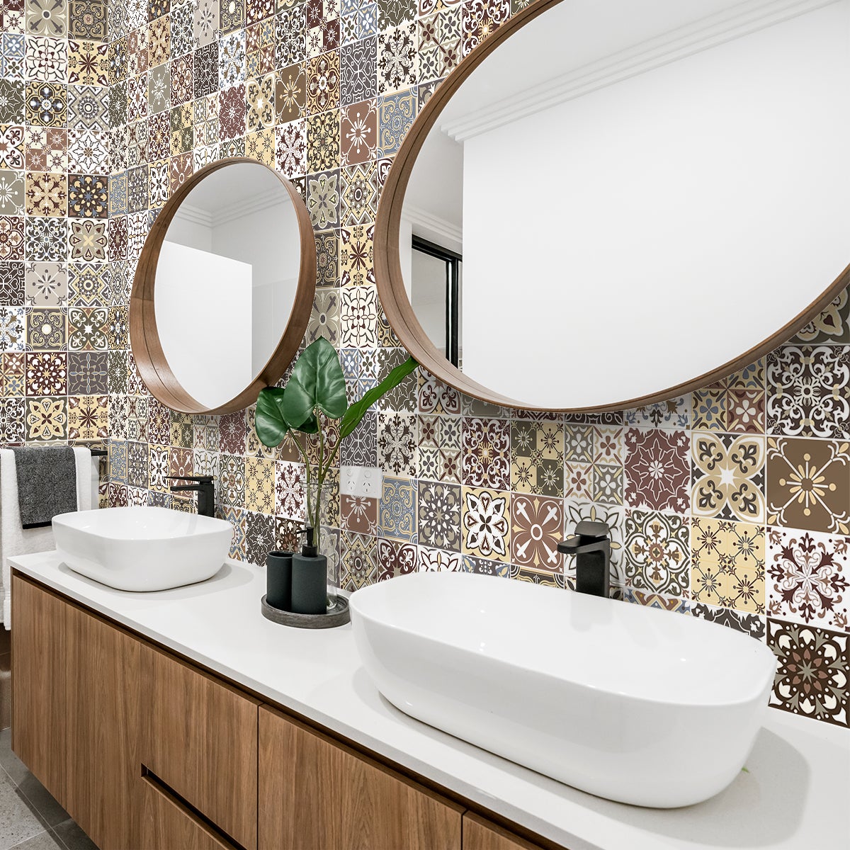 60 vinilo baldosas azulejos luriamia - adhesivo de pared - revestimiento sticker mural decorativo - 60stickers20x20cm