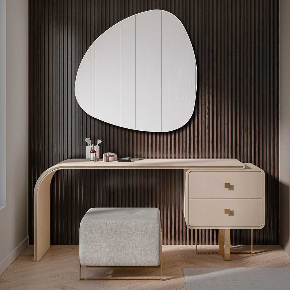Specchio Da Parete Irregolare PERFNIQUE 89x53 Cm – Design Asimmetrico Moderno, Senza Cornice, Per Bagno E Soggiorno