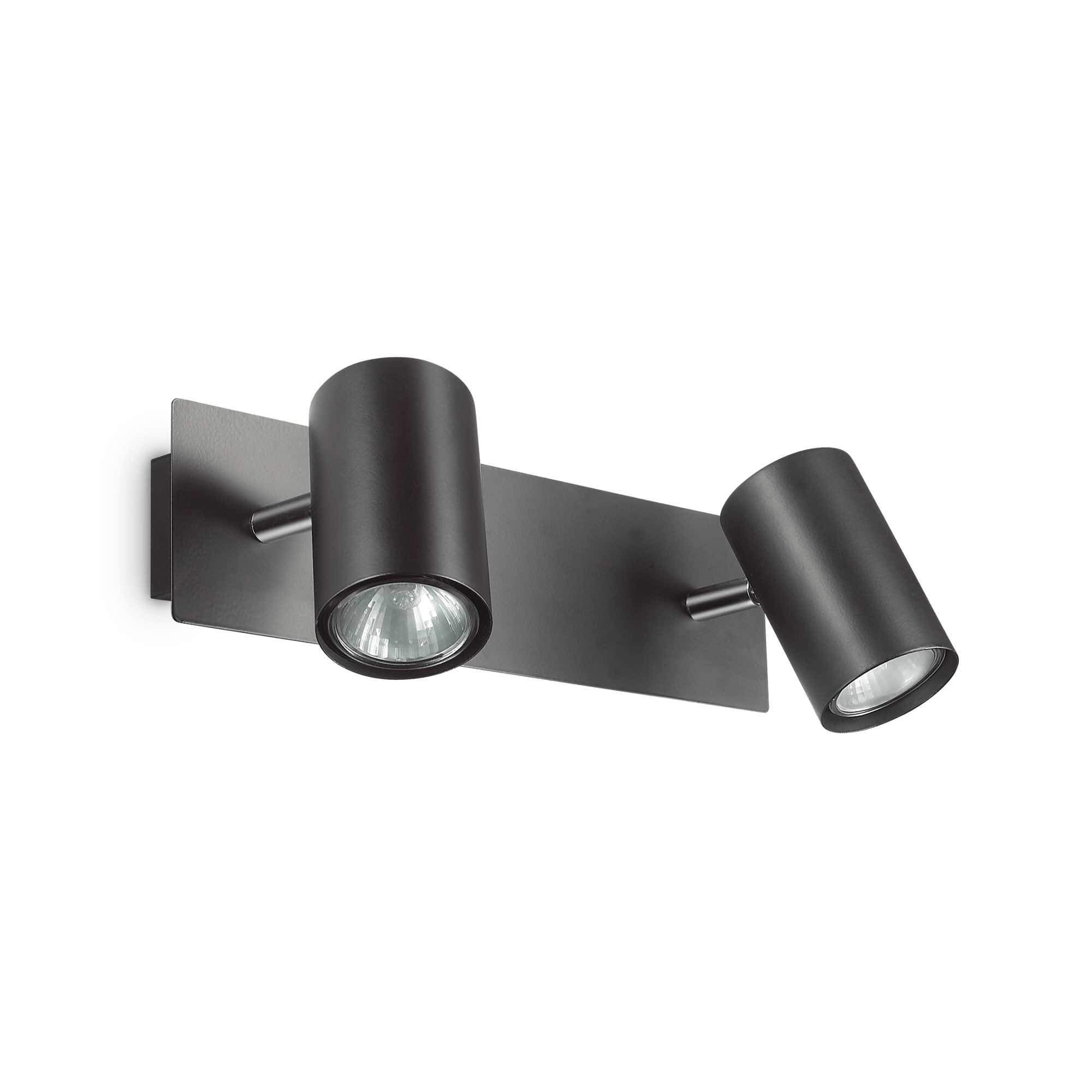 Ideal Lux  Applique Murale Noire Spot 2 Ampoules , Leroy Merlin