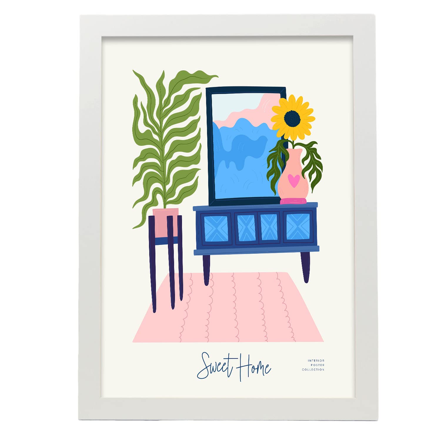 Nacnic póster pop art abstracto. casa de bienvenida ilustraciones artísticas modernas para la decoración de interiores. con marco blanco - a3