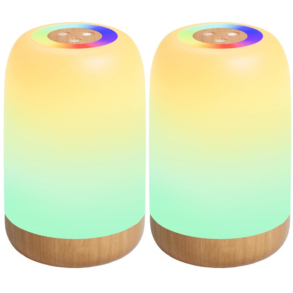 Zestaw 2 dotykowych lamp biurkowych, uniwersalna lampka nocna, kolor RGB, ochrona oczu, mała bezprzewodowa lampka nocna ze ściemniaczem