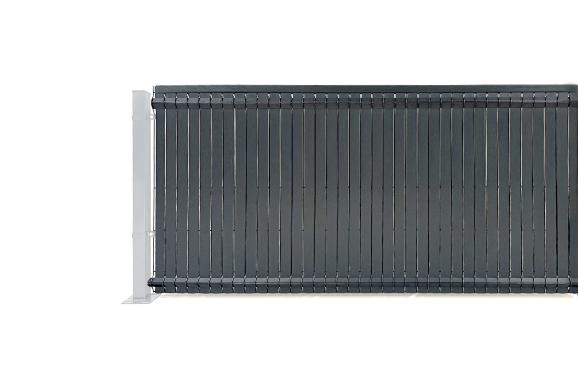 Kit lamelles occultantes PVC 10m CINTO H.100cm Gris - avec clips et profil de finition - 3