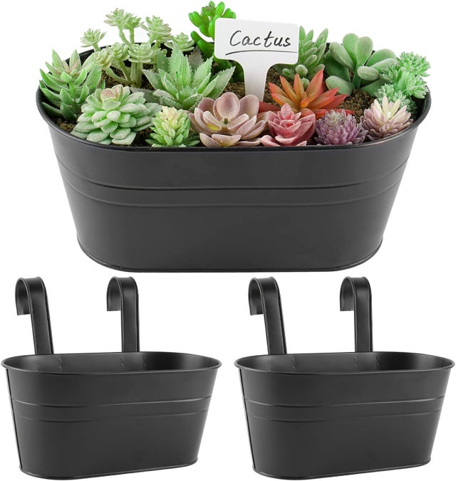 Pot De Fleurs Suspendu Avec Corde - Jardinière Suspendue Noir Pour Intérieur Et Extérieur