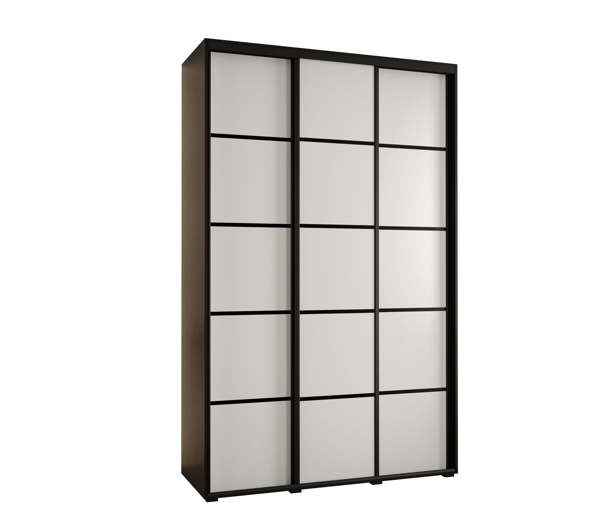 Szafa przesuwna wysoka Davos 4 160 x 60 x 235,2 cm czarny + biały + u. czarny - Abiks Meble