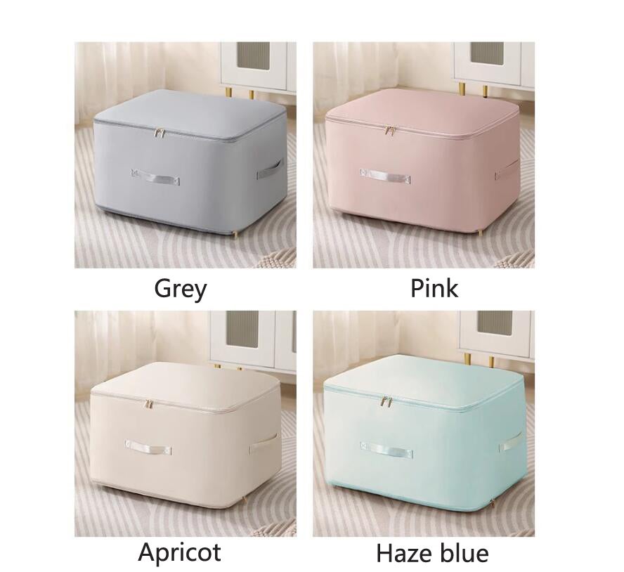 Sacs de rangement à auto-compression pour couette, boîte de rangement multifonctionnelle pour vêtements pour draps (abricot, 52 x 42 x 30 cm) - 7