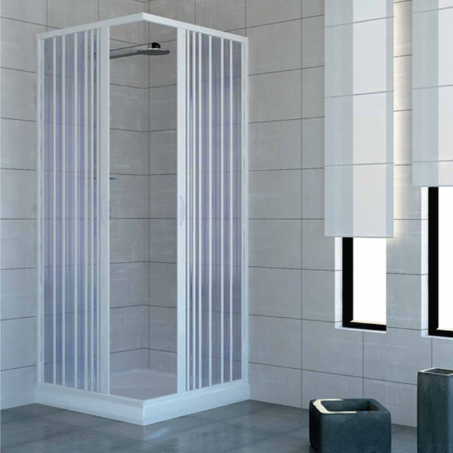 Mampara de Ducha 70x70 CM 185 de PVC mod. Acquario con apertura Central