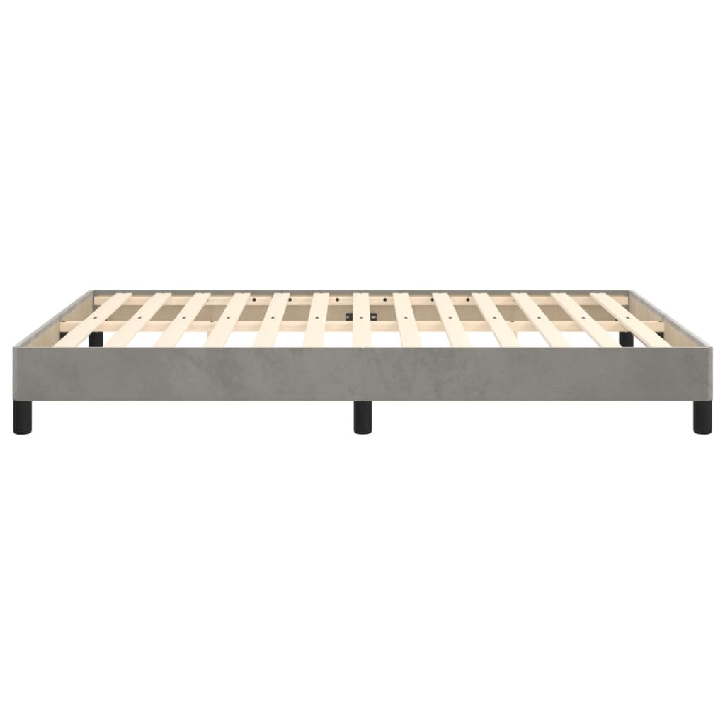 Cadre de lit sans matelas gris clair 140 x 200 cm en velours - 5