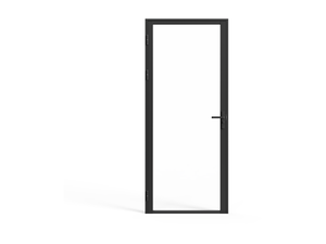 Porta Scorrevole In Vetro Temperato Nero 76x205cm - Per Interni Stile Moderno