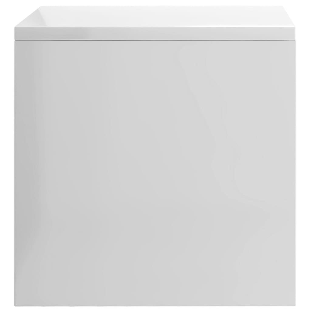 vidaXL Mesita de noche madera contrachapada blanco brillo 40x30x30cm - 5