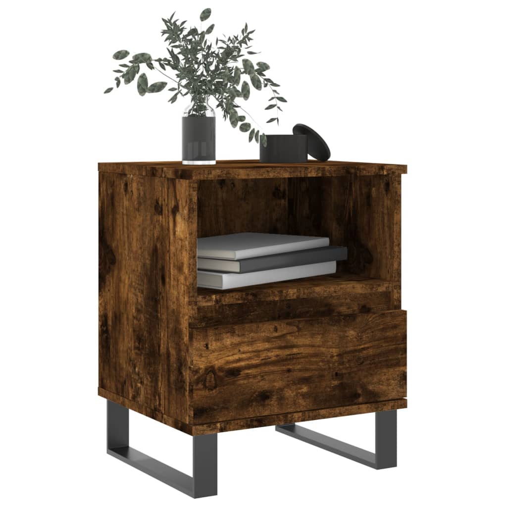 Table de chevet chêne fumé 40x35x50 cm bois d’ingénierie - 2