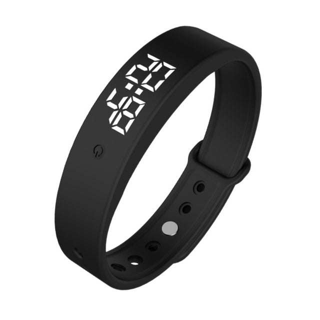 Bracelet réveil vibrant pour gros dormeurs, réveil silencieux intelligent, noir