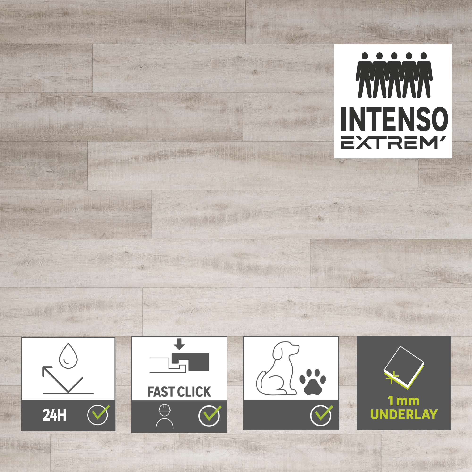 ARTENS - Lames PVC à clipser Intenso Extrem' avec sous-couche intégrée - Effet bois greige - Epaisseur 5,5 mm - 1,54 m²/ 7 dalles - BLARNY - 3