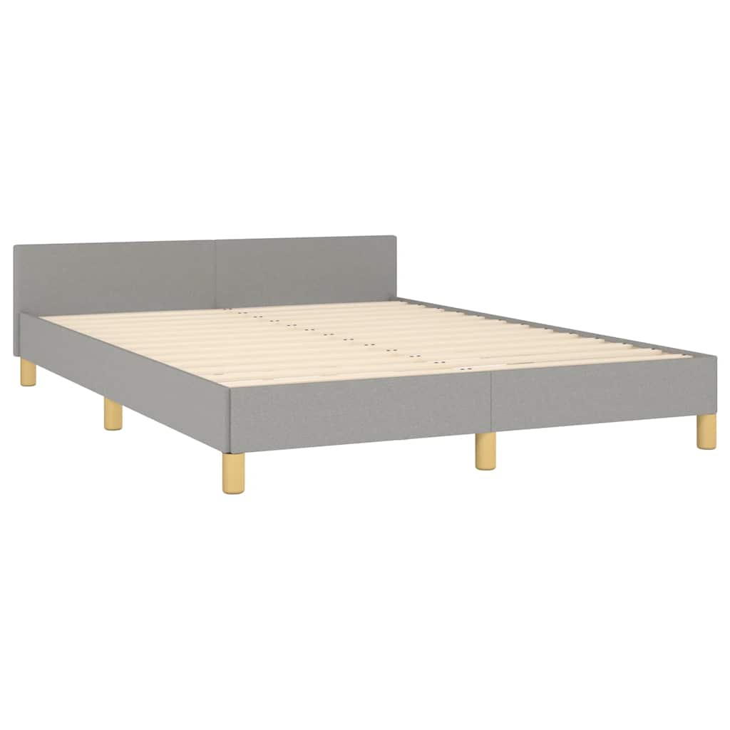 Cadre de lit sans matelas, gris clair, 140 x 190 cm, tissu - 4