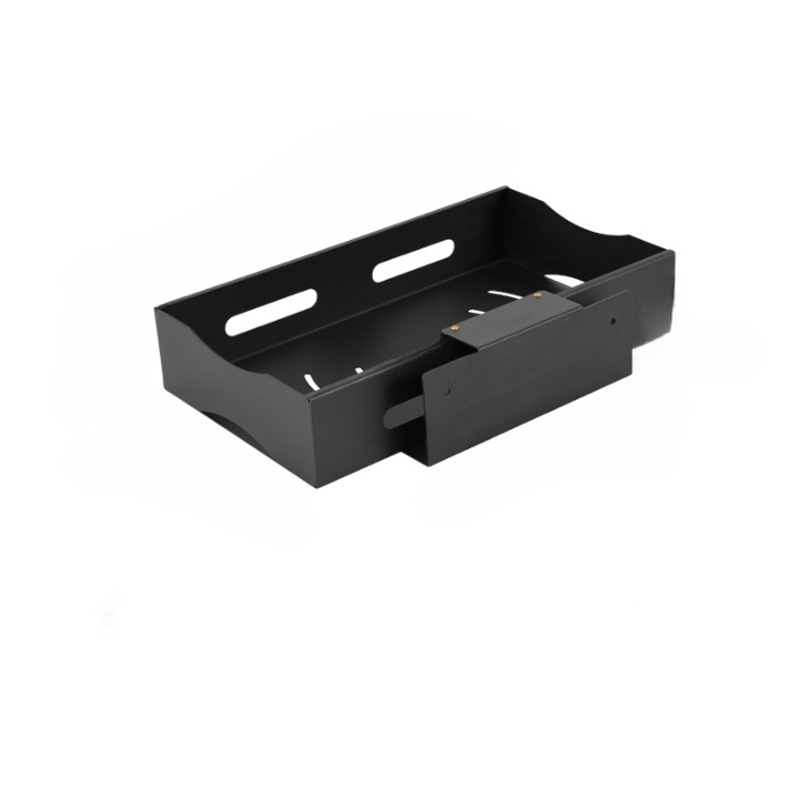 Półka kuchenna na przekąski z szufladą, organizer pod zlew, wysuwana, czarna, 35*20*7,5 cm