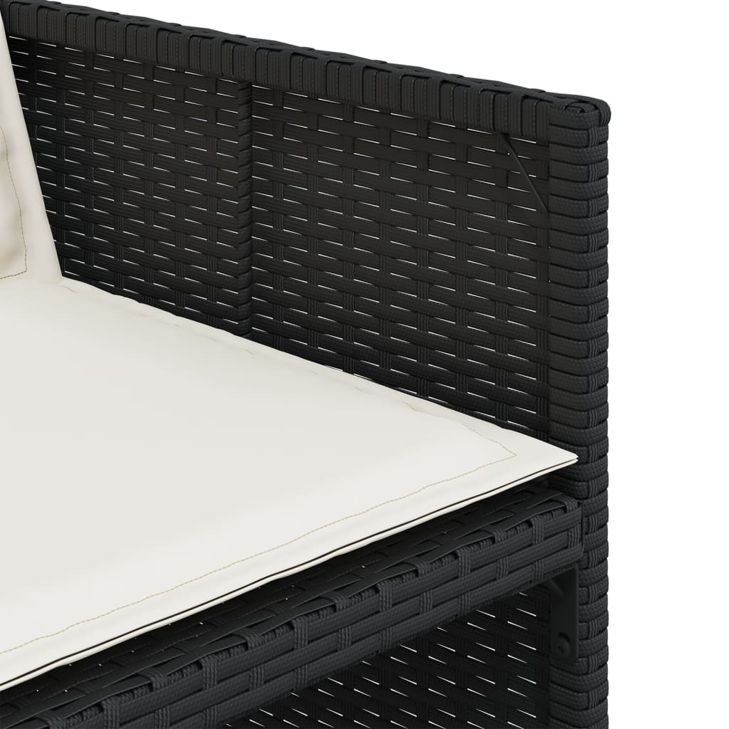 Set de muebles jardín 5 piezas con cojines ratán sintético negro - 8