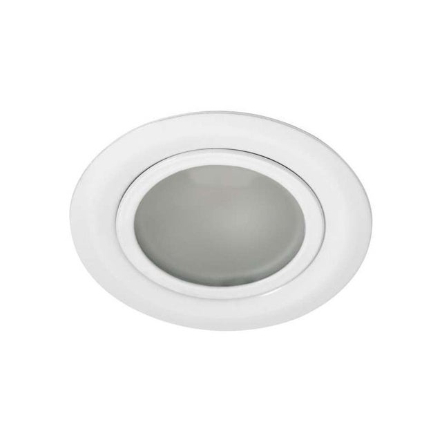 Spot LED encastrable meuble - Verre & Acier - Blanc - Ø73mm - G4