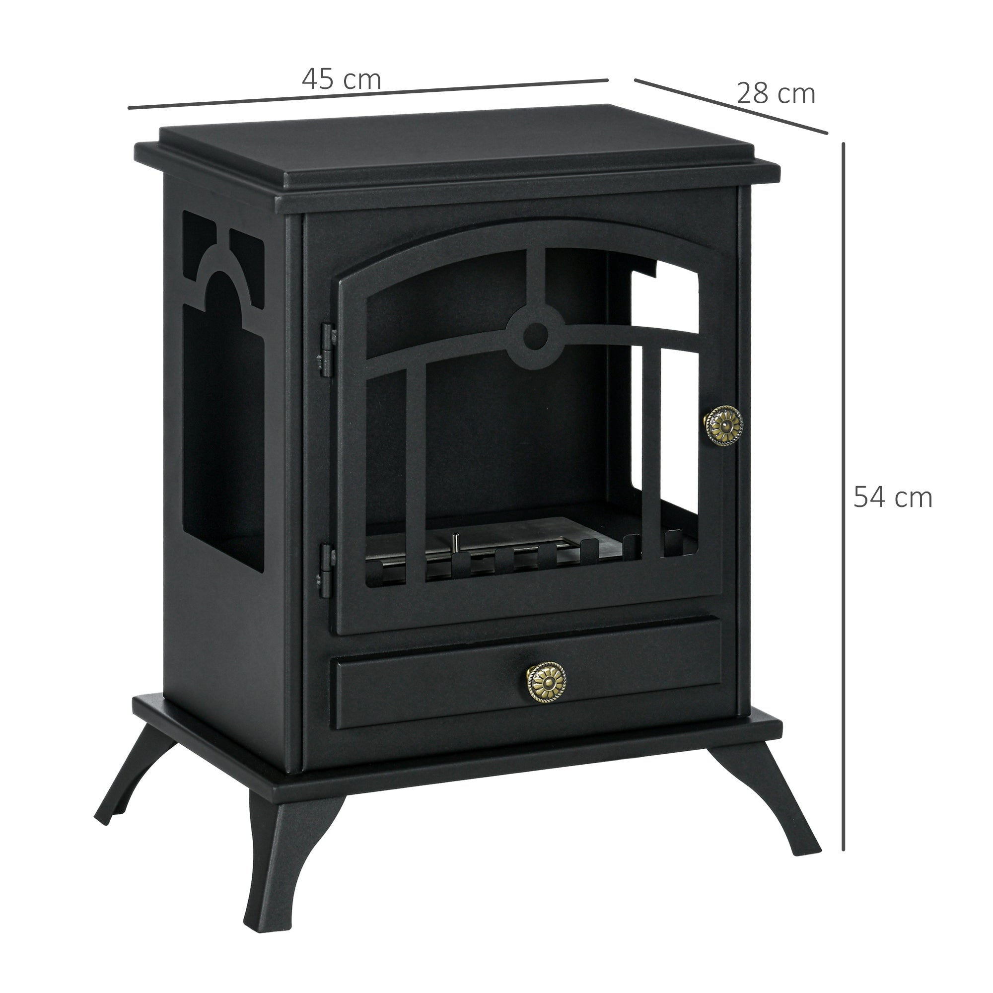 Chimenea de Etanol HOMCOM Acero Negro 45x28x54 cm - 3