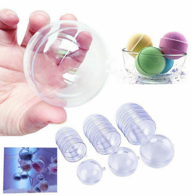 Lot de 15 boules en plastique transparentes à remplir, idéales pour les cadeaux artisanaux et les décorations de Noël. - 5