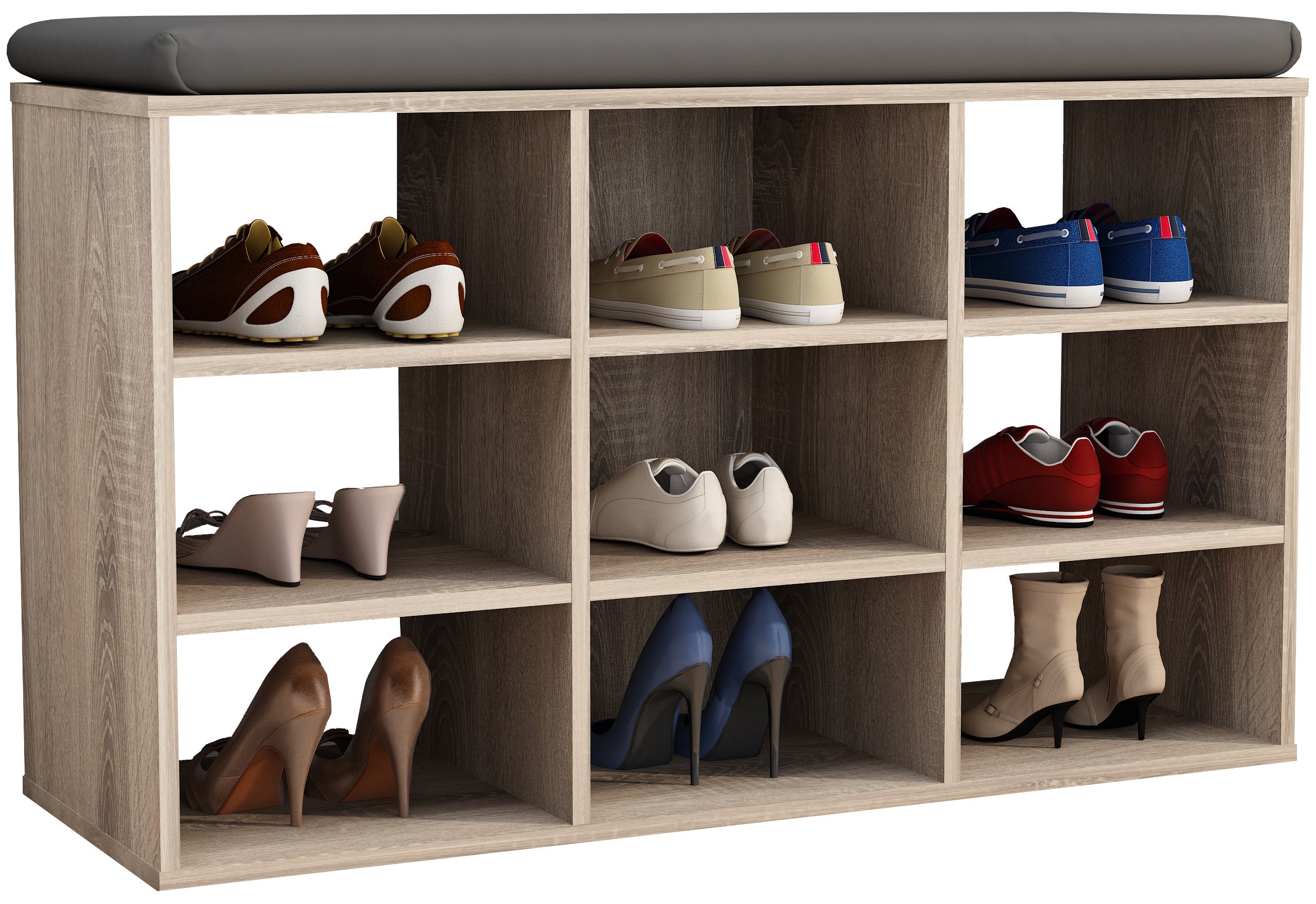 VCM Stojak na buty Hinsol Sonoma Oak H. 50 x B. 80 x T. 30 cm